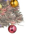 thumbnail image 5 of National Tree Company 32 in. Fiber Optic Tinsel Christmas Tree w/ Ornaments, Silver, 5 of 6