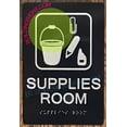 thumbnail image 1 of Supplies Room Sign -Braille Sign with Raised Tactile Graphics and Letters (Aluminum, Black, Size 6x9)-The Sensation line, 1 of 4