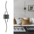 thumbnail image 2 of Claxy Black Waved Linear LED Wall Sconce for Bedroom Living Room, 2 of 6