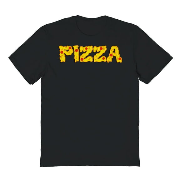 Pizza Humor Graphic Black Men's Cotton T-Shirt