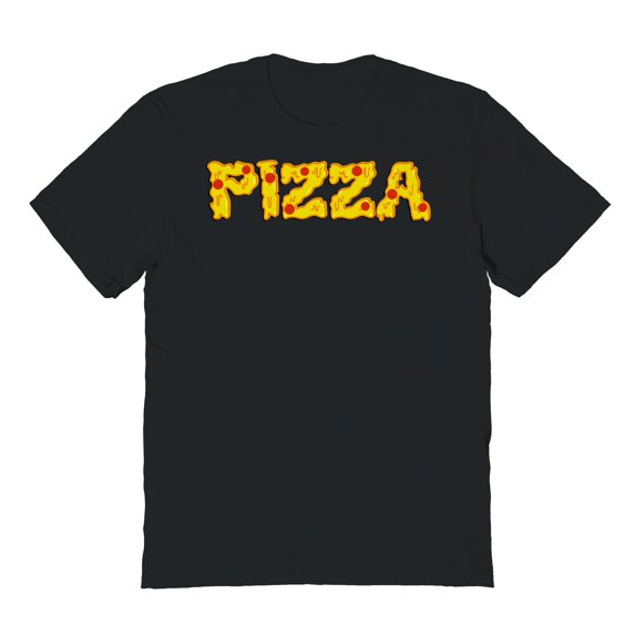 Pizza Humor Graphic Black Men's Cotton T-Shirt