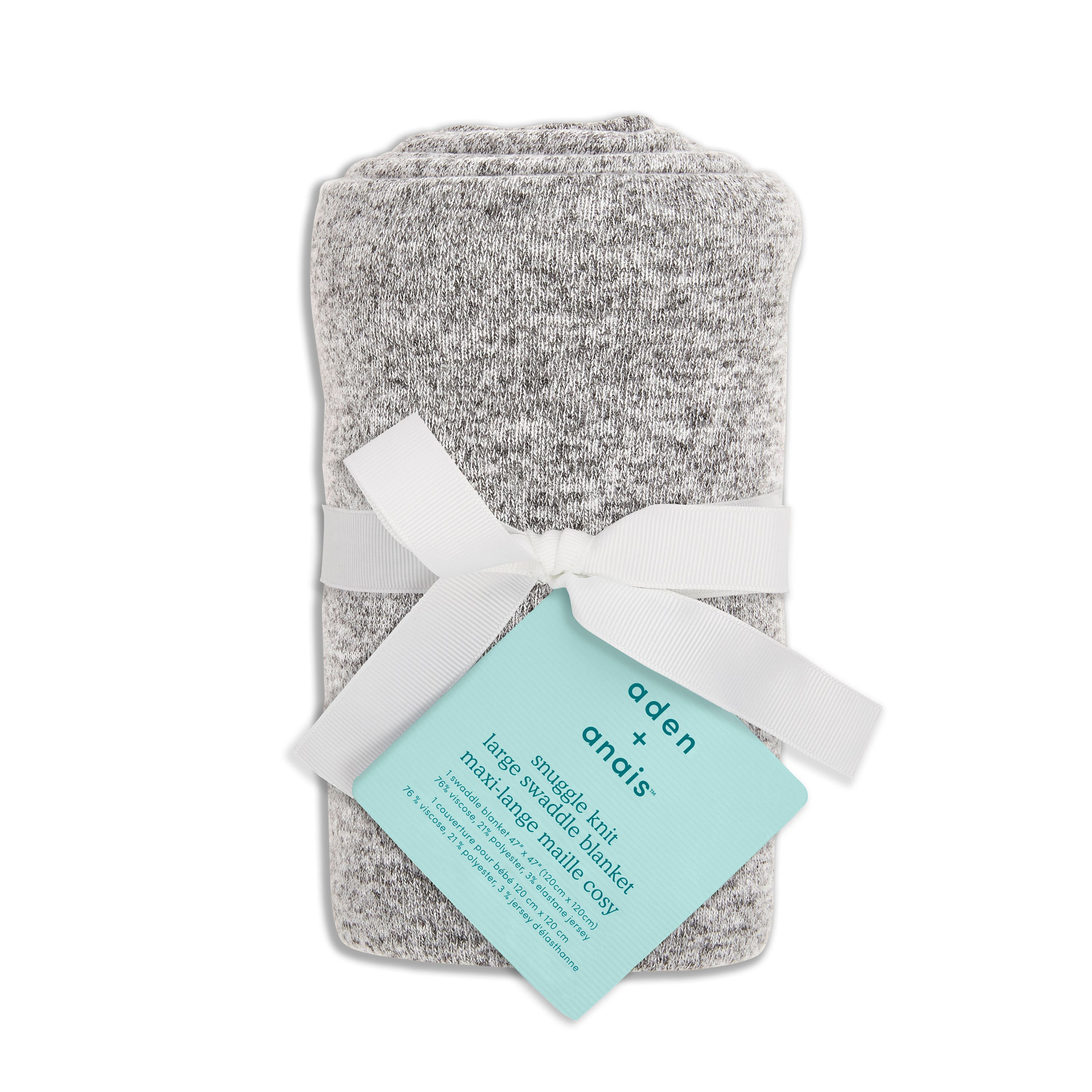 aden + anais Snuggle Knit Heather Grey Baby Blanket