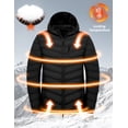 thumbnail image 5 of Men's Packable Hooded Puffer Jacket, Water Resistant Windproof with 5 Zip Pockets for Hiking Travel Black S, 5 of 8