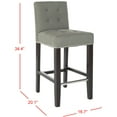thumbnail image 3 of SAFAVIEH Thompson 24" Linen Counter Stool With Silver Nailheads Seamist, 3 of 7