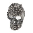 thumbnail image 4 of Vintage Skull Brooch Rhinestone Sparkly Nickle Free Skull Head Pin Brooch Accessory Black, 4 of 5