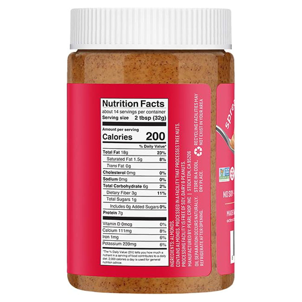 (2 pack) Octonuts Dry Roasted Almond Butter 16oz - Pure Creamy Nut Butter - Heart Healthy and Delicious - Gluten Free, Vegan, Kosher, Paleo, Non-GMO Nut Butters Single Ingredient