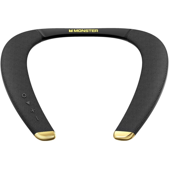 Monster Boomerang Petite Altavoces Bluetooth con banda para el cuello, altavoz para el cuello con tiempo de reproducción de 15 horas, sonido estéreo 3D de alta fidelidad aptX, baja latencia, micrófono