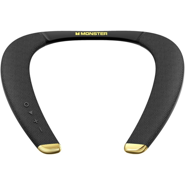 Monster Boomerang Petite Altavoces Bluetooth con banda para el cuello, altavoz para el cuello con tiempo de reproducción de 15 horas, sonido estéreo 3D de alta fidelidad aptX, baja latencia, micrófono