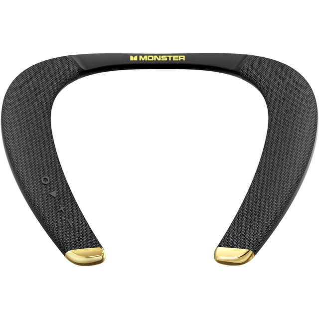 Monster Boomerang Petite Altavoces Bluetooth con banda para el cuello, altavoz para el cuello con tiempo de reproducción de 15 horas, sonido estéreo 3D de alta fidelidad aptX, baja latencia, micrófono