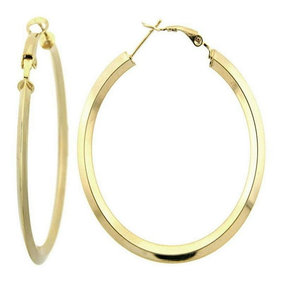 Yellow Gold Plated Sterling Silver Triangle Cubic Zirconia Earrings