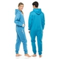 thumbnail image 2 of Notus Unisex Adult 0nesie One Piece Pajama Romper Hooded Zip Sleepwear Jumpsuit for Men and Women Blue L, 2 of 5