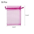 thumbnail image 2 of 50pcs Organza Bags 3x4 Inch Drawstring Favor Pouches Sheer Mesh Bag for Gift Jewelry Wedding Party Rose Red, 2 of 6