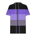 thumbnail image 3 of Women's Summer Tops Casual Short Sleeve Crew Neck Shirts Color Block Looos Going Out Business Blouses, 3 of 4