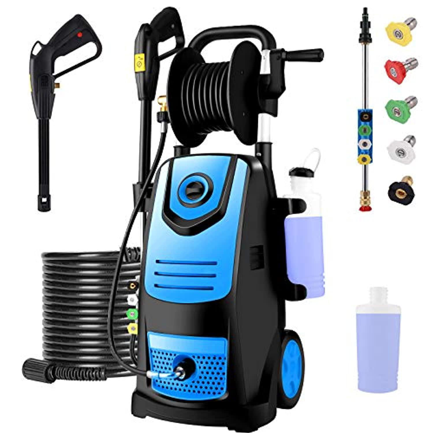 Soap Bottle and 4 Nozzles Delivers Different Pressure for Homes Cars Driveways Patios Cleaning Units Electric Pressure Washer 3800 PSI 2.8 GPM Power Washer Deliver Up to 10000 