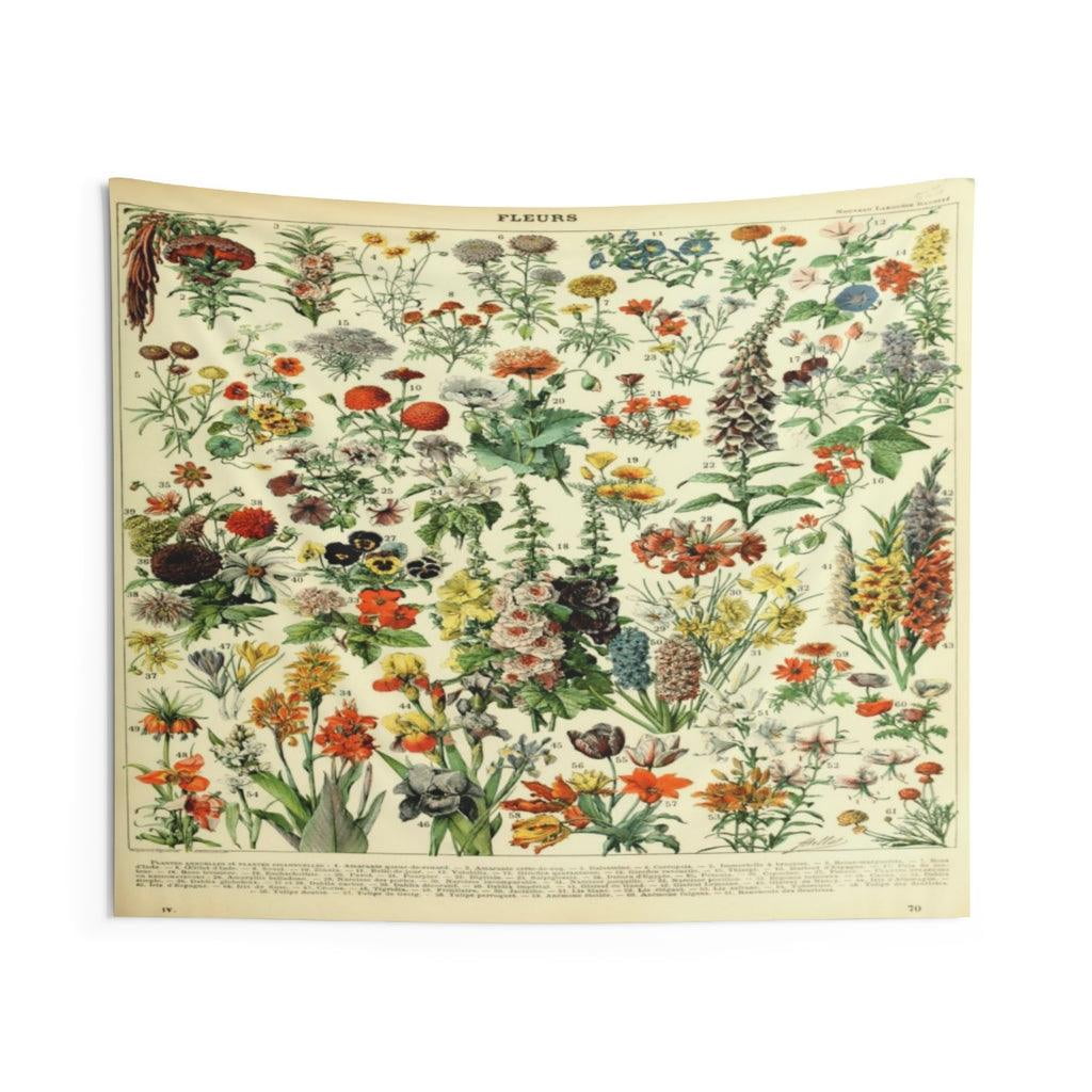 Adolphe Millot Vintage Fleurs Flower 1909 Wall Tapestry by