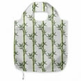 thumbnail image 1 of Oriental Green Fabric Shopping Tote, Botanical Japanese Bamboo Stems Leaves Repeated Illustration on Plain Backdrop, Portable and Foldable Bag to Keep in Pocket Bag Purse & Car, White, by Ambesonne, 1 of 4