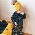 thumbnail image 2 of CXYYY Toddler Boys Girls Leather Jacket Fashion Zipper Motorcycle Handsome Outerwear for Kids Fall Daily Coat Black Size: 2-3 Years, 2 of 6