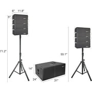 PRORECK Concert Set 6000W Stereo/Mono DJ Powered PA Speaker System Combo Set with One Active Sub