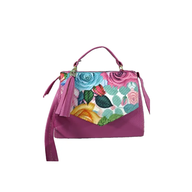 Mini bolsa de hombro genérica de mujer rosa de piel vegana