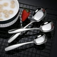 thumbnail image 4 of Foqnuq 2pc Stainless Steel Spoons - Flat Bottom, Dessert & Rice Spoons - Rust-Proof, Ergonomic Handles - For Kids, Muffins, Soup, Porridge, 4 of 9