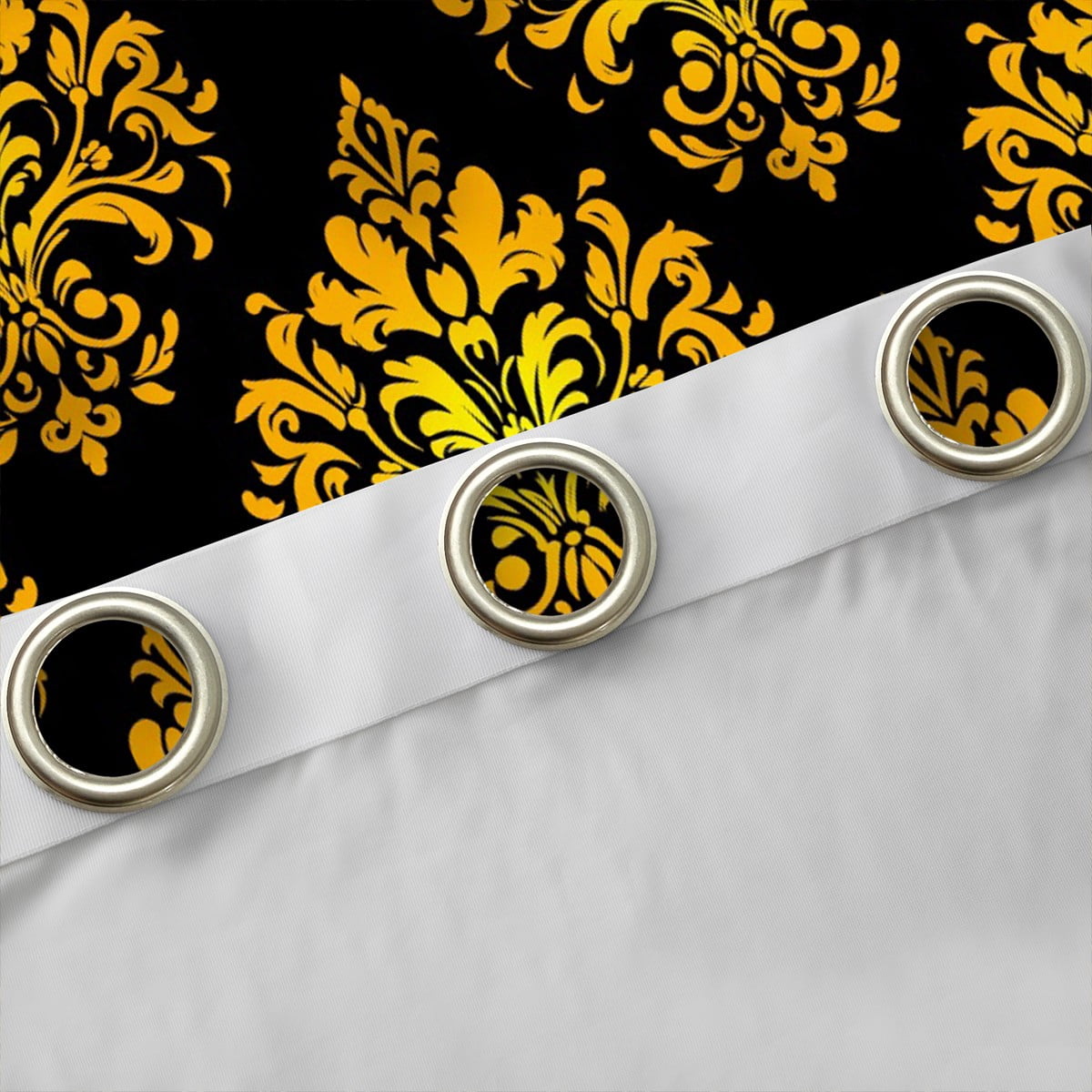 Erosebridal Gothic Floral Curtains and Drapes(38x45),Gold Jacquard Blackout Curtains for Bedroom,Boho Bohemain Flower Curtains Pack of 2(38x45),Lightweight Room Decor
