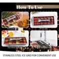thumbnail image 5 of Stainless Steel Ice Cube Trays for Freezer, Metal Ice Tray with Lever, Vintage Inspired Icecube Tray, Retro Metalice Handle Made Icecubetray, Heavy Duty Metallic Icetray for Kitchen & Bar, 5 of 5