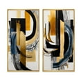 thumbnail image 2 of Designart "Glamorous Gold and Black Artistry I" Abstract Spirals Framed Wall Art Set Of 2 - Black Abstract Gallery Wall Frame Set For Home Decor, 2 of 7