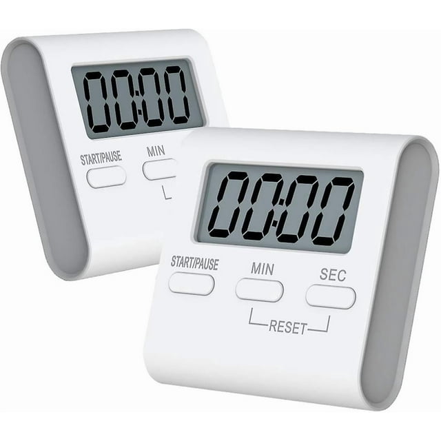 Kitchen Timer, 2 Sets Digital Kitchen Timer Magnetic Countdown Timer, with Sound Alarm, Large Number, Holder for Kitchen, Classroom, Teacher - Includi