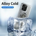 thumbnail image 3 of Magnetic Aluminium Alloy Phone Case For iPhone 14 12 13 15 Pro Max Hollow Heat Dissipation Shell Lens Protection Anti Drop Cover, 3 of 7