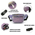 thumbnail image 6 of C.T.Soarsky Women's Waist Bags Holographic Rave Glitter Fanny Pack Grils Festival Belt Bags-Purple Gravel, 6 of 7