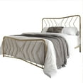 thumbnail image 4 of Home Design Rosette Queen Metal Bed – Metallic Gold, Durable Queen Bed, 4 of 9