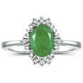 thumbnail image 1 of RYLOS Bagues pour Femmes Bague en Or Blanc 14K avec Pierre Précieuse Ovale 7X5MM et Diamants Étincelants Mai Émeraude Bijoux Taille 10, 1 of 7