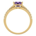 thumbnail image 4 of Clara Pucci 14K Yellow Gold 3.4 Simulated Alexandrite Engraveable Engagement Ring + Wedding Band Set, 4 of 7
