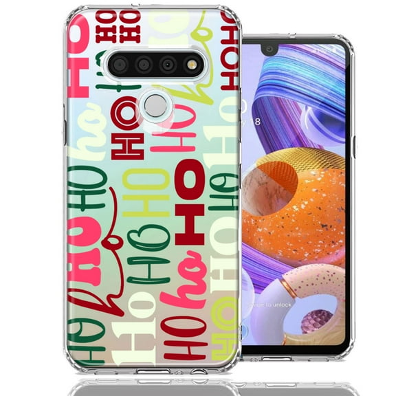 MUNDAZE LG Stylo 6 Christmas Santa Ho Ho Ho textagraphy Festive Holiday Double Layer Phone Case Cover