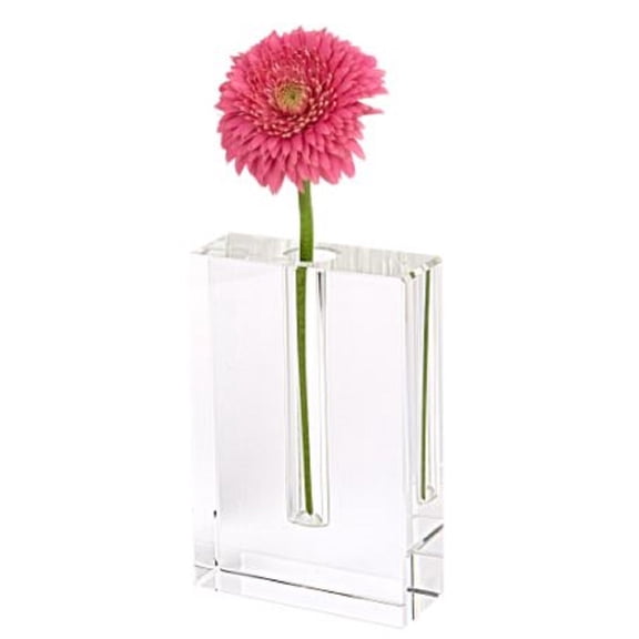Modern Clear 6" Block Optical Crystal Vase