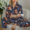 thumbnail image 6 of Uemuo Cute Foxes Pattern Womens Pajama Sets,PJ Set for Women,Pajamas for Women Logo,Long Sleeve Pajama Set for Women,Soft Long Sleeve Top With Pants-, 6 of 9