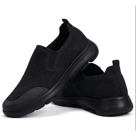 LANCROP Men's Breathable Mesh Slip on Walking Loafers, Lightweight Platform Casual Shoes