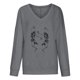 thumbnail image 3 of Sudadera clásica de manga larga con cuello en V y estampado de Halloween para mujer Pompotops FGAJ15113, 3 of 8