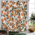 thumbnail image 3 of Orange Shower Curtain, Cartoon Allover Fruits Round Citrus with Flowers Printed Cute Bathroom Curtain for Kid''s Bathtub Decor Waterproof Fabric Machine Washable with 12 Hooks, 3 of 6