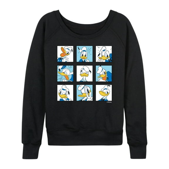Mickey & Friends - Donald Grid - Women's Lightweight French Terry Long Sleeve Shirt