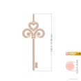 thumbnail image 3 of ANGARA Natural Diamond Fleur De Lis Key Pendant in 14K Rose Gold for Women (Size-2mm| Color-K| Clarity-I3) | April Birthstone, Birthday, Anniversary, Jewelry Gift for Women | Natural Diamond Necklace, 3 of 7