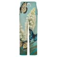 thumbnail image 5 of Butterfly Floral Garden Winter Female Pants Flannel High Waist Women Pants Lady Warm Straight Leg Plush Trousers, 5 of 7