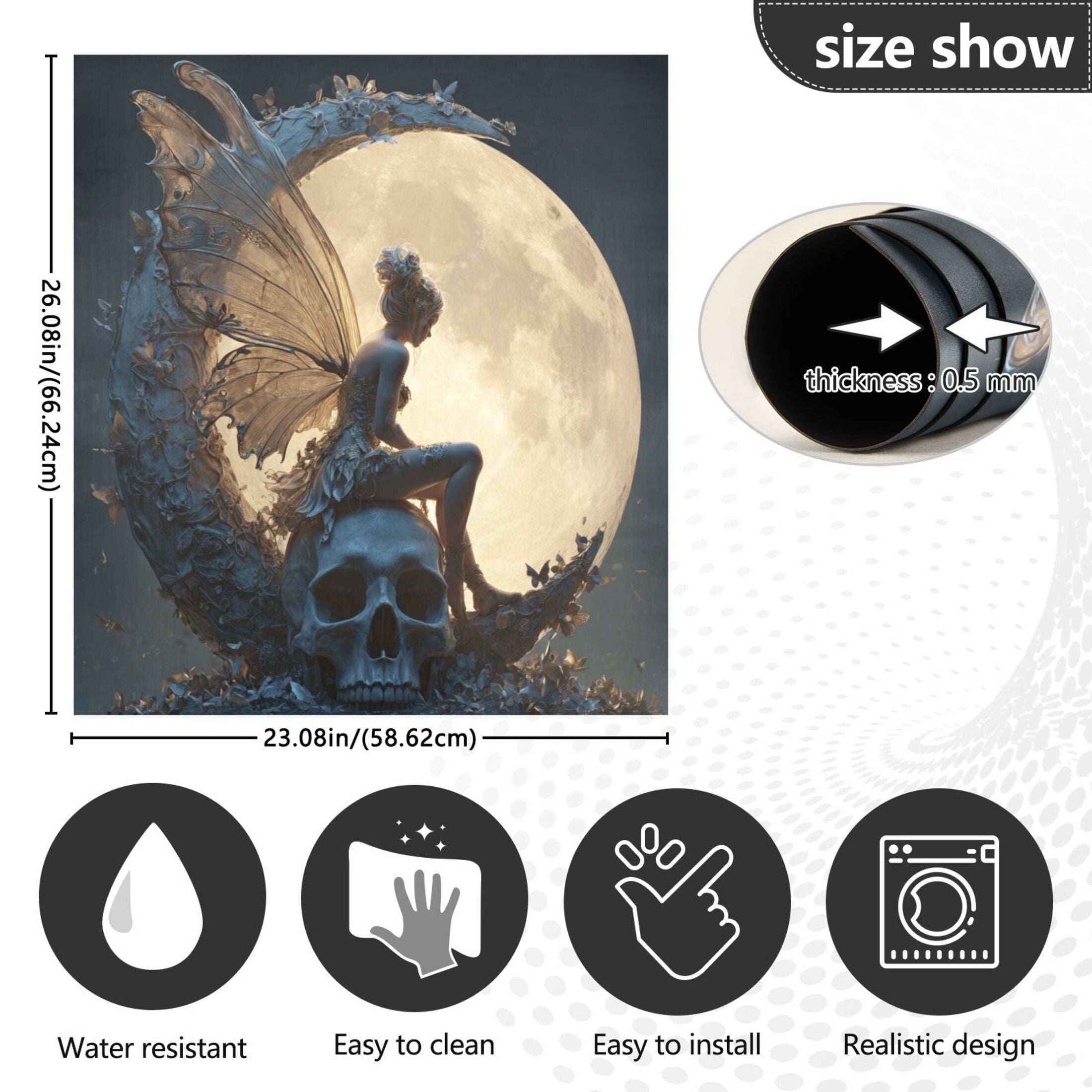 Dishwasher Magnetic Refrigerator Magnet Cover Sticker Home Decorative 23"x26" Butterfly Wizard