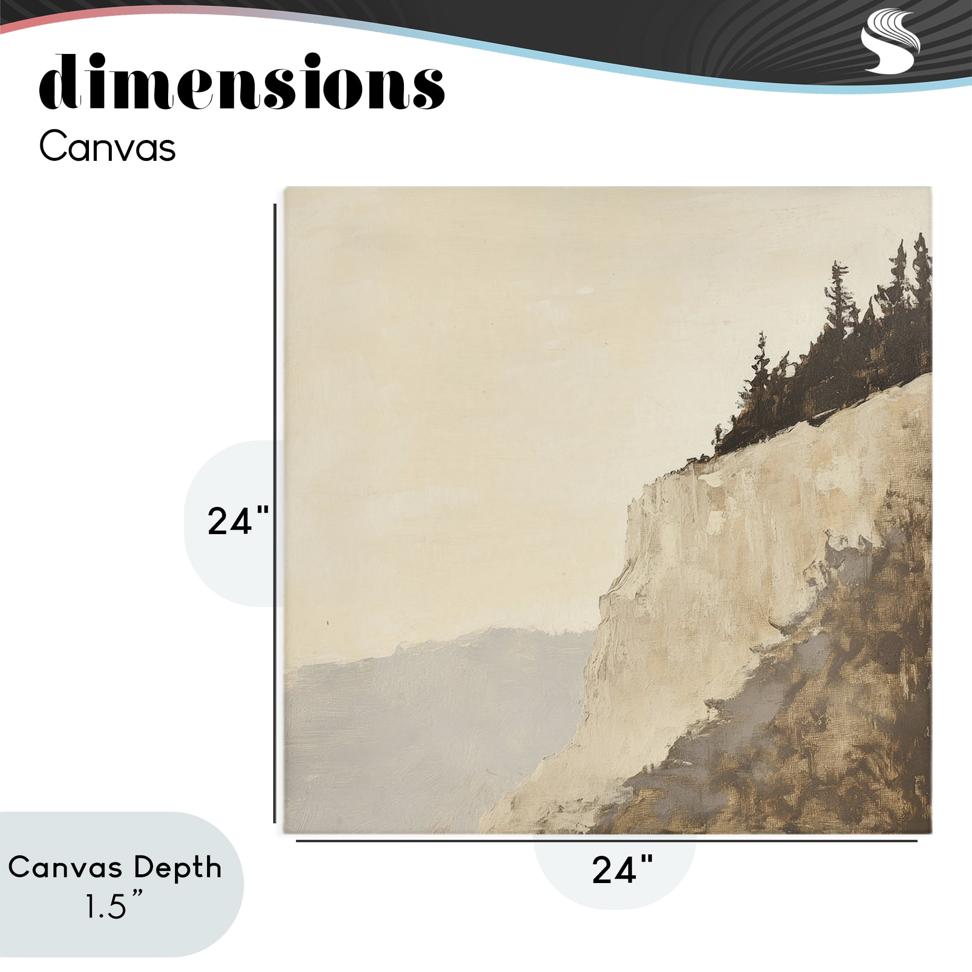 Stupell Industries Serene Cliffside Vista Canvas Wall Art, design by Petal Prints Design
