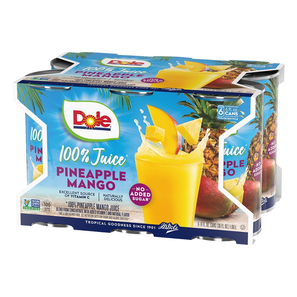 Dole Pineapple Mango Juice with Vitamin C Cans 6 CT / 6 fl oz - 3 Box