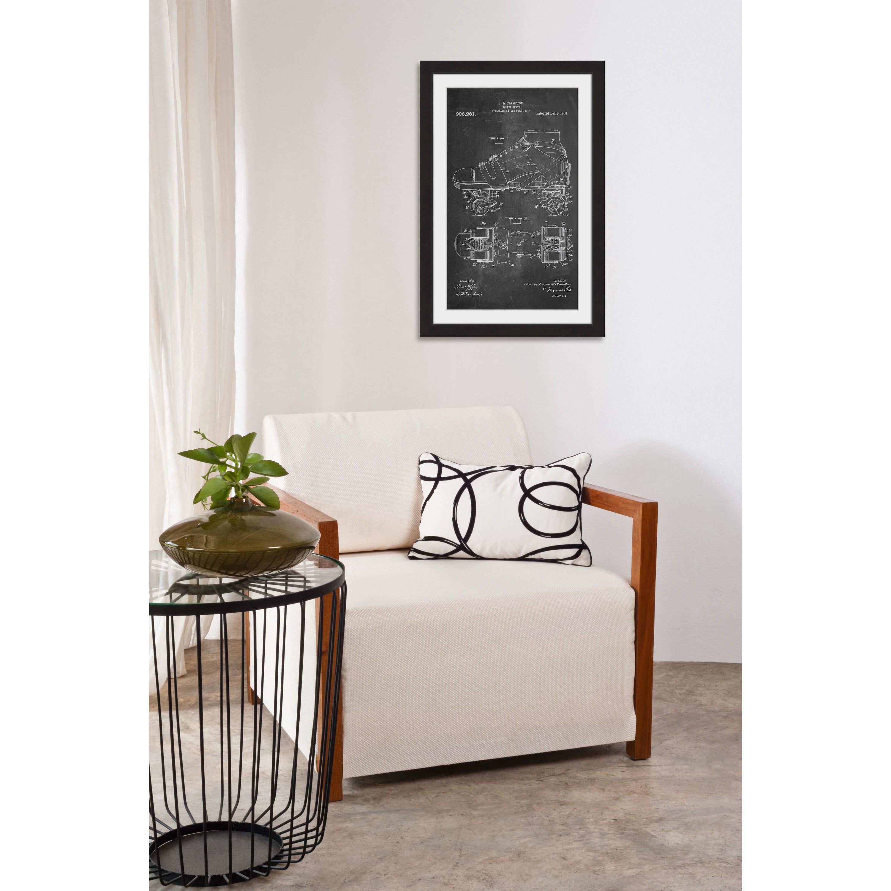 "Roller Skate 1908 Chalk" Framed Painting Print