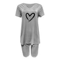 thumbnail image 3 of AYA Ensemble Deux Pièces pour Femmes, Manches Courtes, Col en V, Shorts, 3 of 5