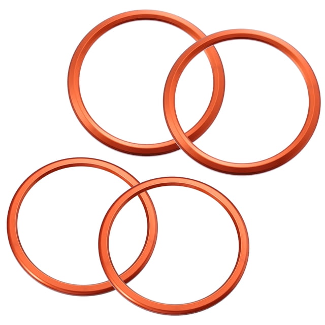 4uds Coche Aire Acondicionado Exterior Ventilación Anillo AC Decoración Cubierta Naranja
