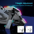 thumbnail image 2 of Laptop Cooling Pad, Gaming Cooler with 5 Quiet Fans and LED Lights (One-Click Close), Fan Pad Fits 12-17 Inch Laptop, 7 Adjustable Height, 2 of 4