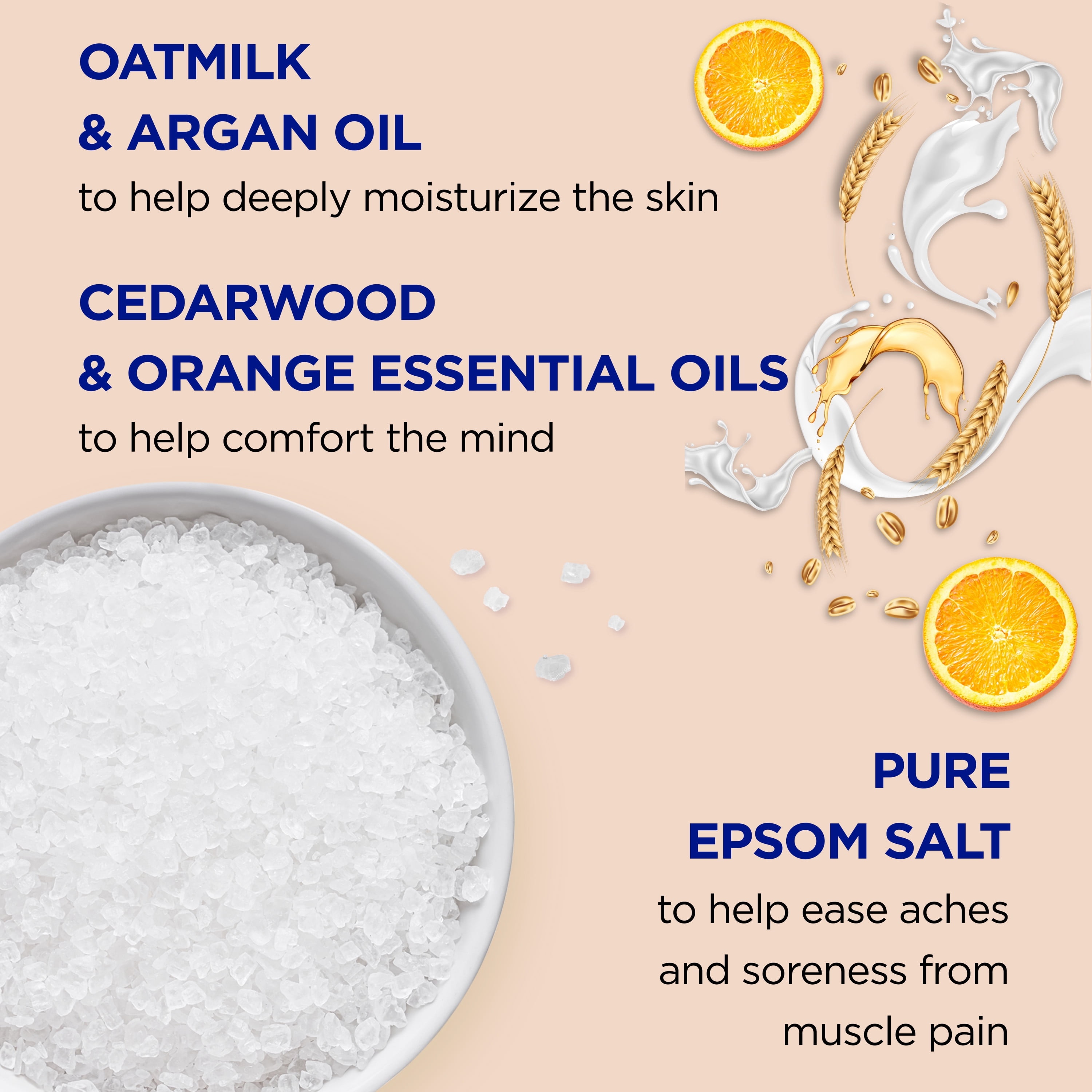 Dr Teal's Body Wash with Pure Epsom Salt, Soothe & Comfort with Oat Milk & Argan Oil, 24 fl oz.